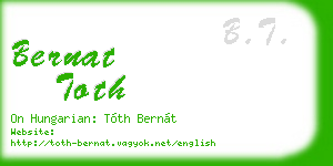 bernat toth business card
